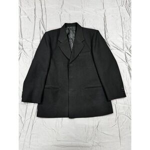 Mens Black Three Button Blazer Jacket Size 40 Classic Fit Formal Unbranded